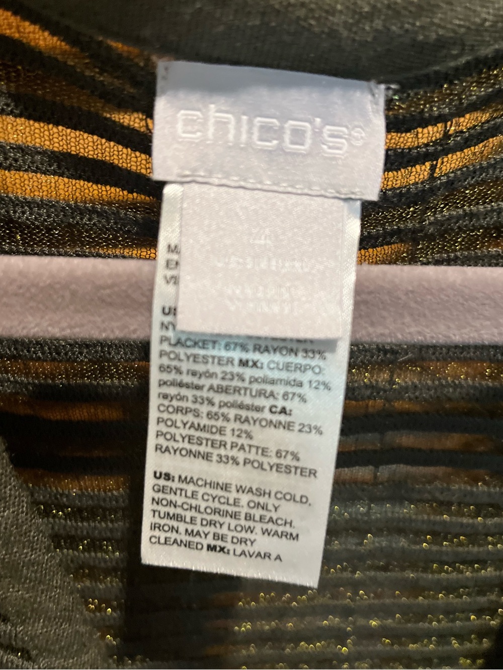 37. WOMENS CHICO’S 4/XXL DETAIL TOP - Picture 2 of 5